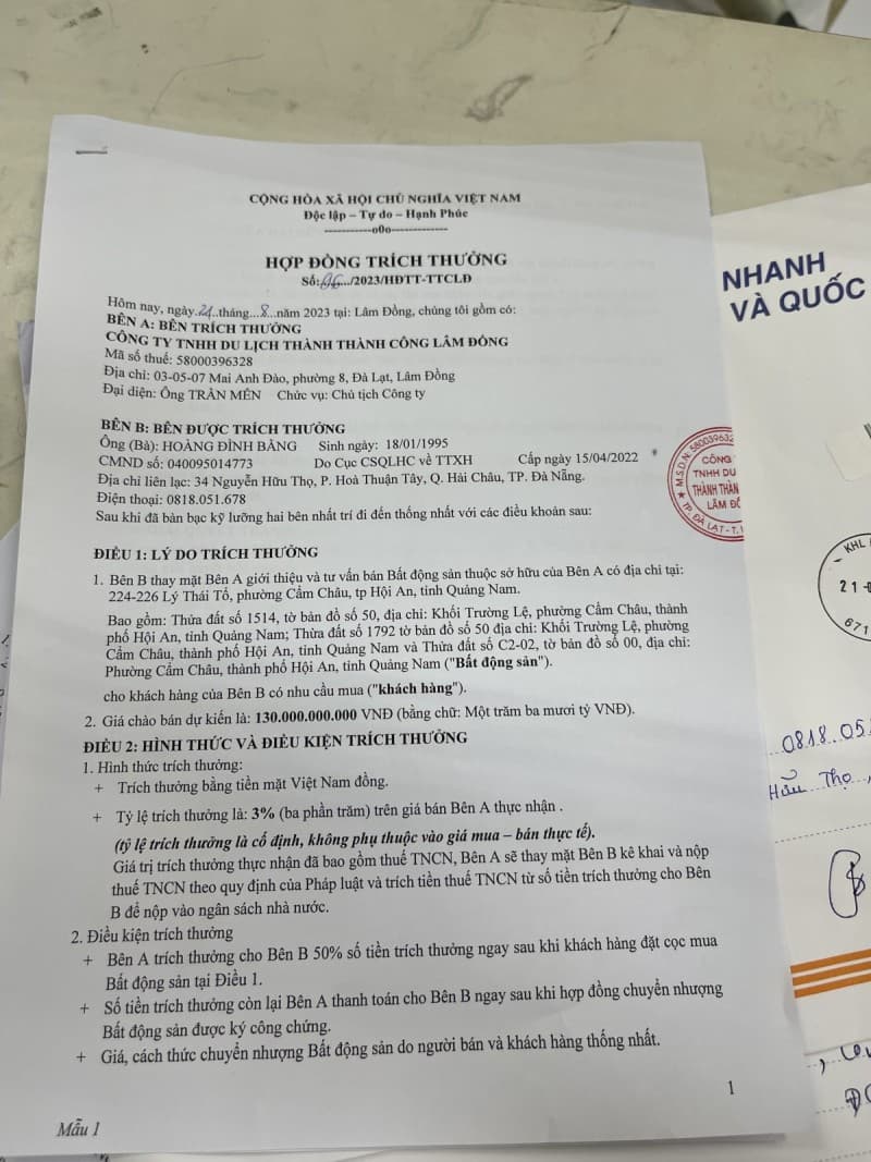 Nhà 1893.3m² (24x78.9) mặt tiền Lý Thái Tổ Hội An — kinh doanh tốt, view đẹp