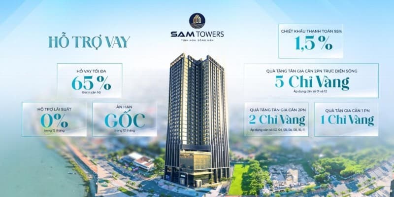 Căn hộ 83.9m² SAM TOWER 143 Như Nguyệt, Hải Châu — gần biển, gần chợ, tiềm năng kinh doanh, mặt tiền đường lớn