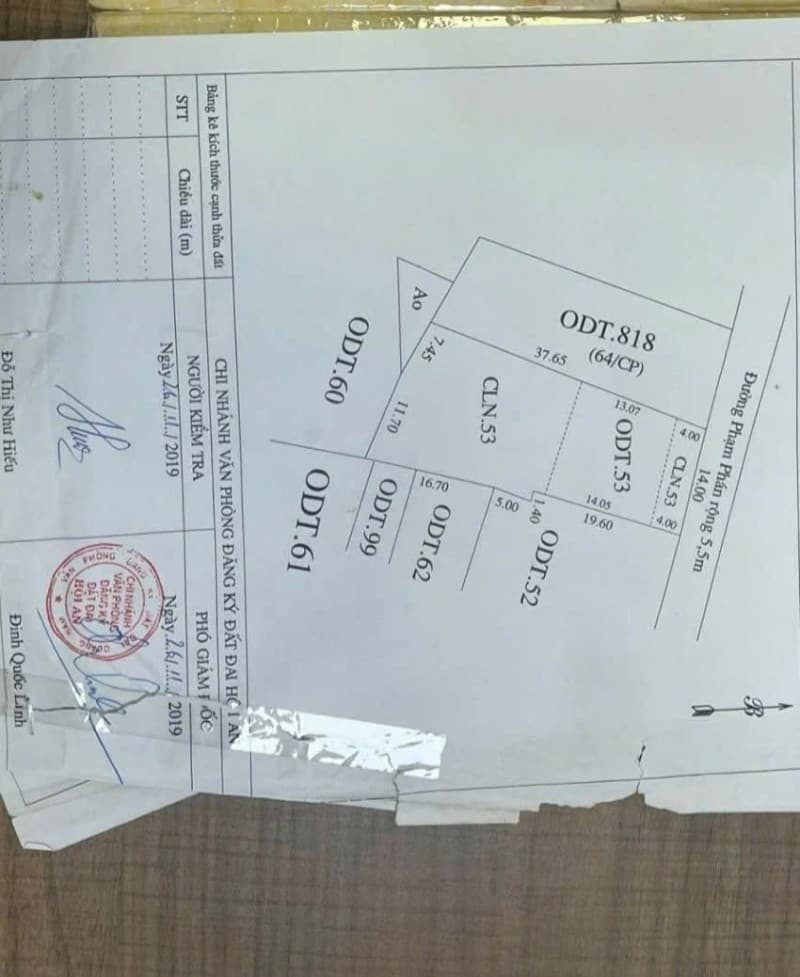 Đất 641m² mặt tiền 14m Phạm Phán, Hội An — gần chợ, gần trường học, tiềm năng kinh doanh, mặt tiền đường lớn